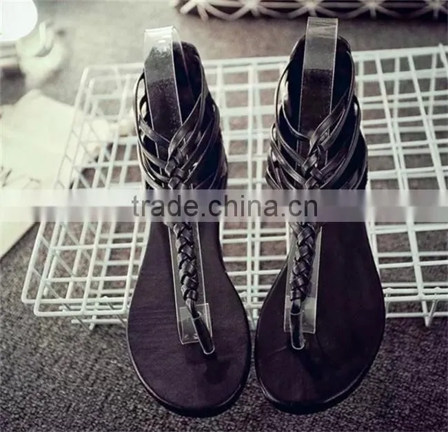 Roman Flat thong beach sandals casual flip zipper flat shoes