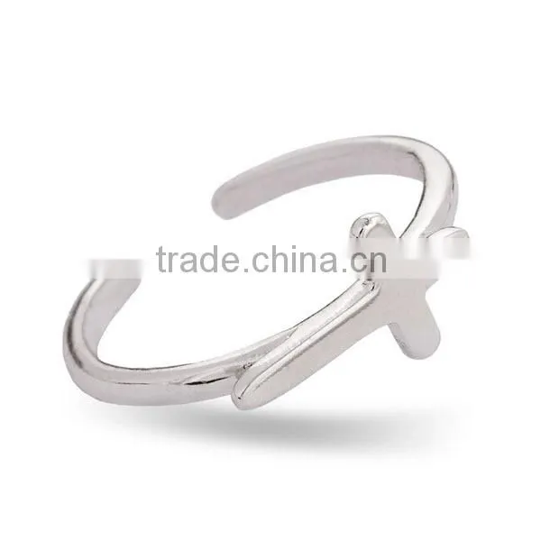 Best selling 925 Sterling silver sideways cross faith ring