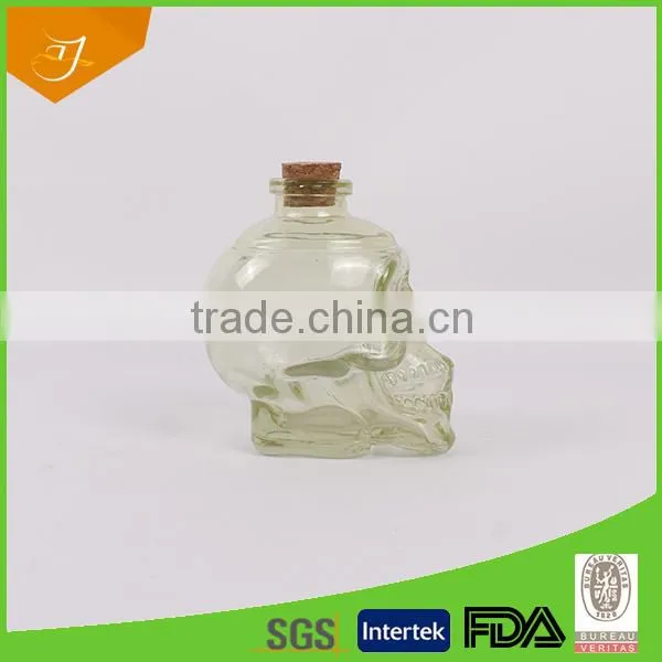 New Products China Made Vodka Bottle,Unique Glass Bottle And Cups With Skull Shape Wine Bottle
