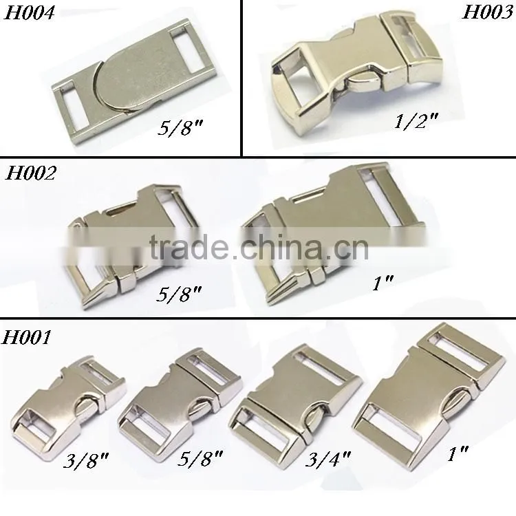 Zinc alloy curved metal buckle clasp,quick release buckle for bag,metal buckle for dog collar