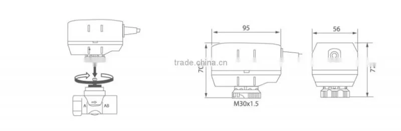 SR5121 mini motorized 2 way 3 way auto electric operated ball valve