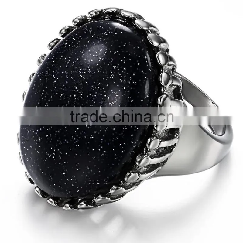 Cheap Wholesale Men Stainless Steel Turquoise Stone Ring