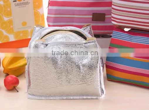 Classic horizontal stripe design lunch bag for office for wholesale