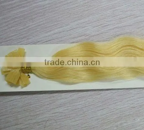 Fusion Good quality wholesale 1g strand 20inch color 4 and 8 Paypal acceptable wax T color extensions flat tip