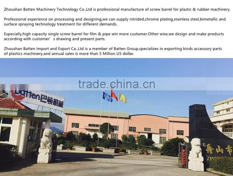 single extruder granulation screw and barrel for plastic machine