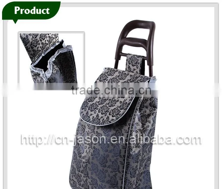 Pooyo Jacquard fabric metal supermarket shopping cart A2S-9