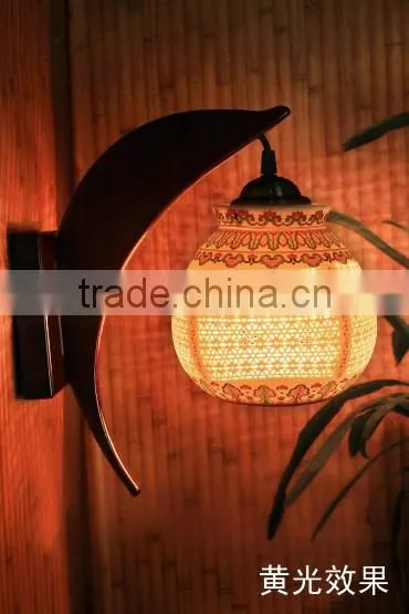 LED wooden wall mounted infrared ceramic wall lamp elegant