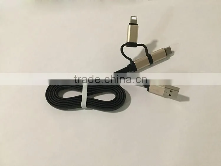 2016 Wholesale 3in1For Lighting Micro USB Type C Environmental Quick Charge Data Line Cable