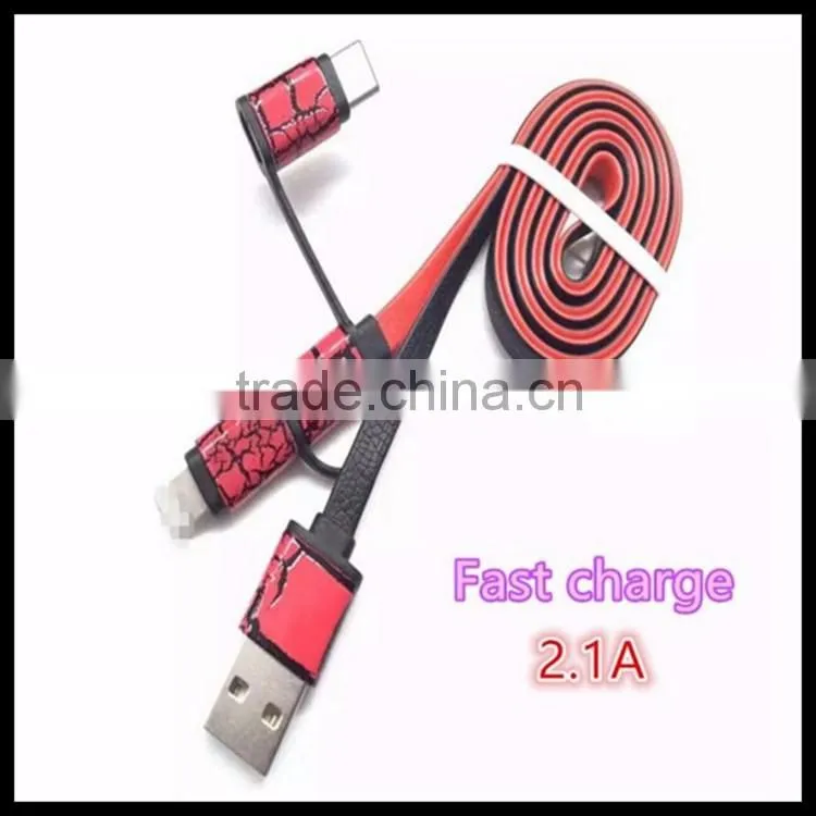 2016 Fashion Multi-function 3in1 Micro 5 iOS 8 Type-C Data usb Cable