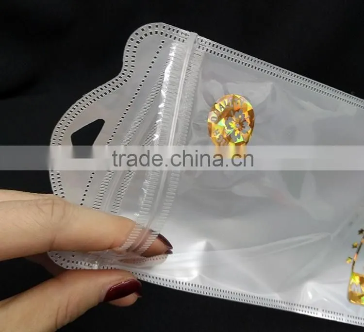 cellphone case plastic packaging sleeve poly zipper of the hot stamping print