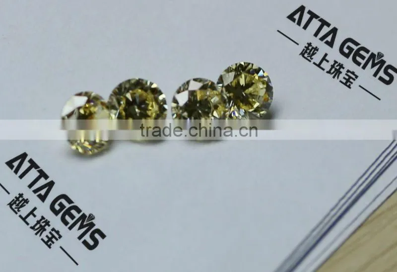 High FIRE Yellow cubic zirconia round cut