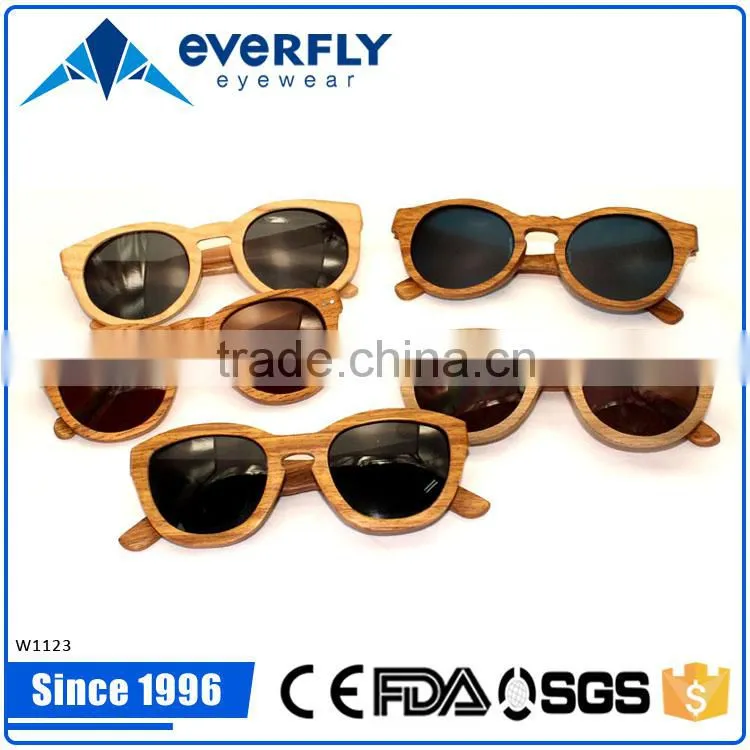 China Supplier Bamboo sunglasses Polarized Lenses Material and UNISEX Age promotion zebra wooden