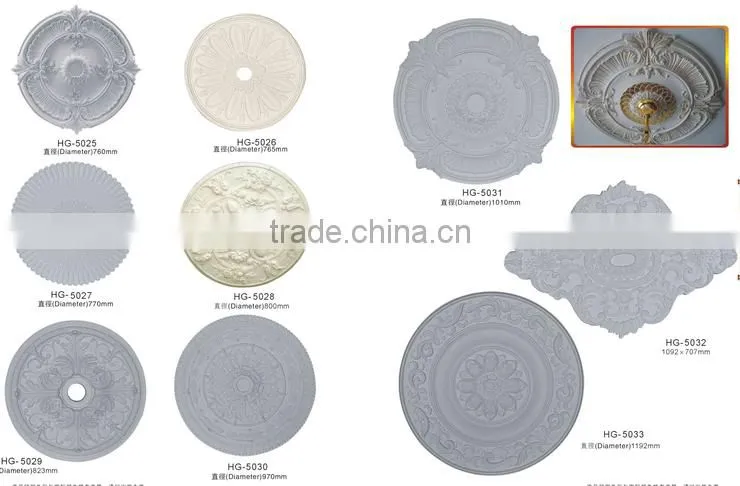 HG5072 Ceiling design/ Bedroom or living room decorative/ European-style PU Ceiling mouldings / lamp holders