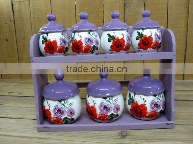Household Cute Ceramic Egg Holder/ Cup with Flower Decal