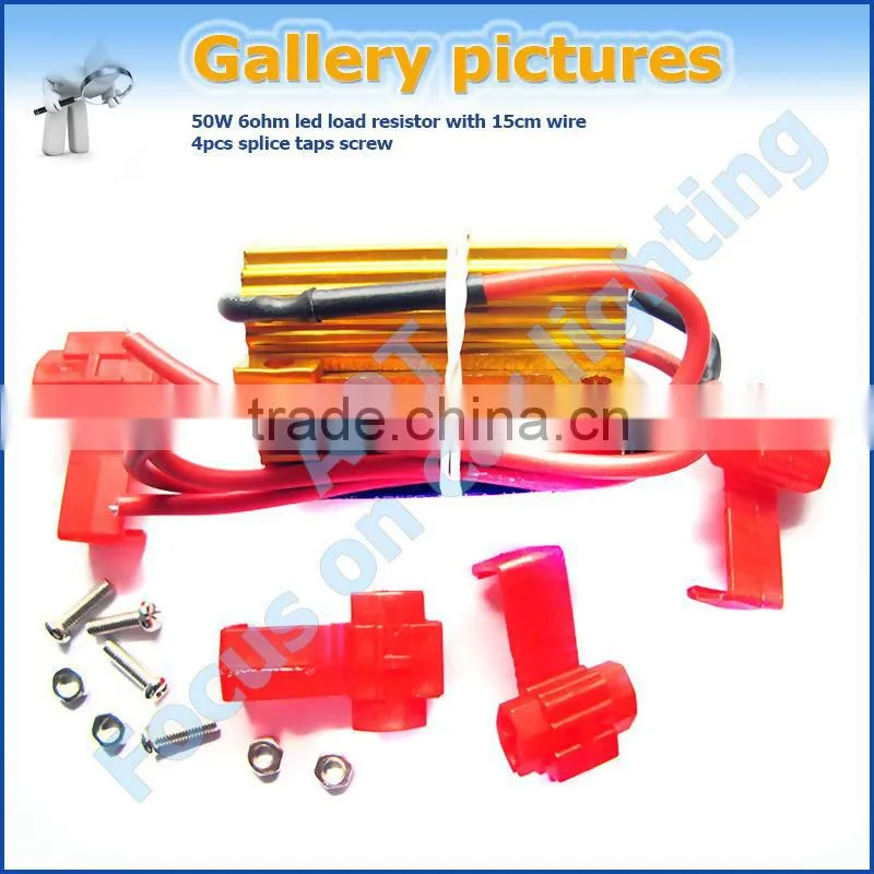 50W 6Ohm LED Load Resistors for LED Turn Signal Lights And LED License Plate Lights (Fix Hyper Flash, Warning Cancellor)