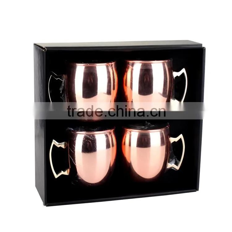 Hot promotion low price stainless steel copper mugs set