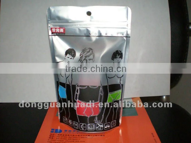 colored plastic clothing underdress packing bag with zip lock