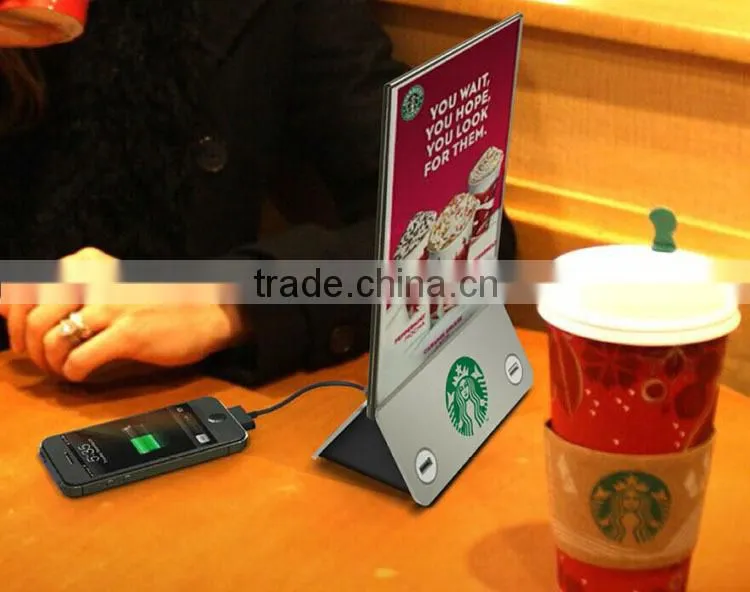 2016 Advertising Portable Power Bank 20000Mah,Mobile Power Bank 10000Mah,Menu Holder Restaurant Power Bank Charger