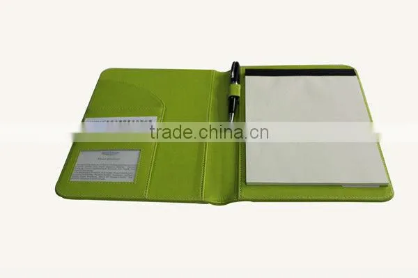 A4 zip pu leather portfolio with calculator and notepad