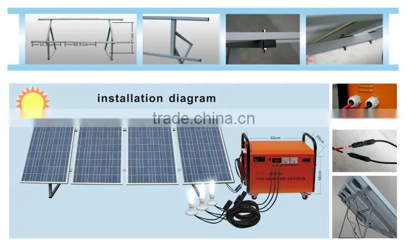 High efficency Solar Power Generator System for Portable solar energy system with solar panel for Home Use