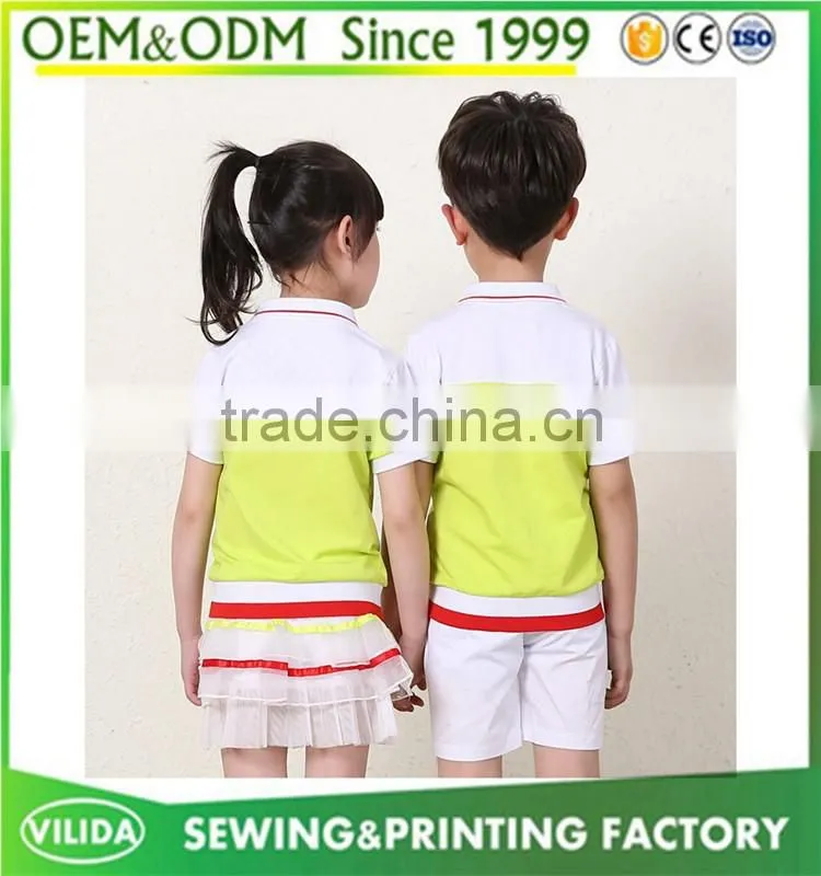 Hot sale summer high quality kindergarten uniform new designs primary school uniform