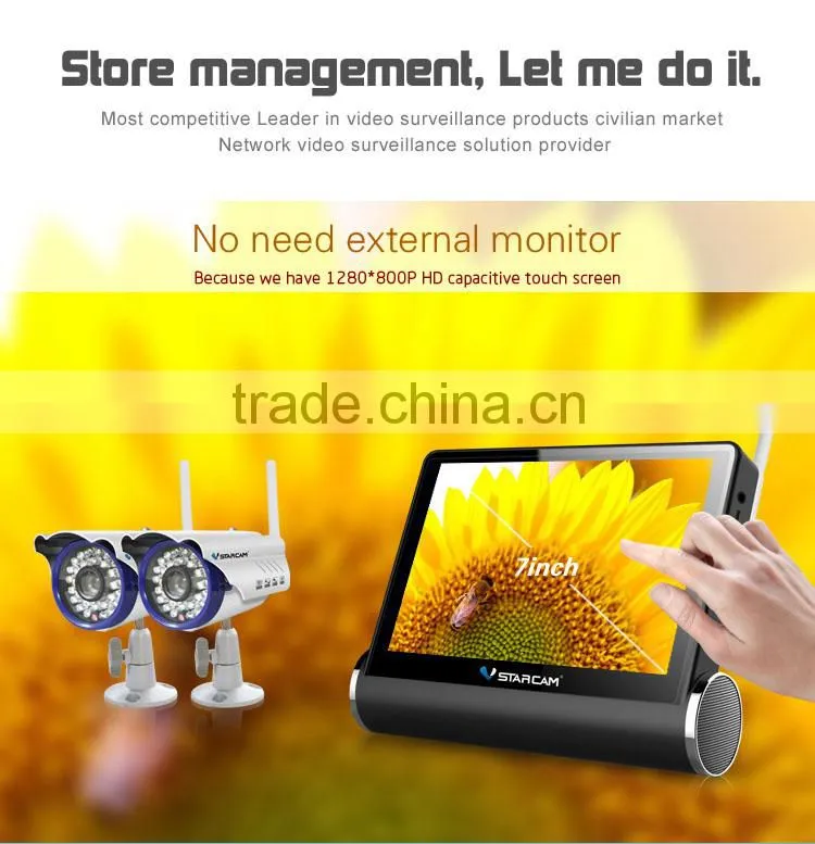 VStarcam HD 7 inch Touch Screen with indoor P2P IP Camera home security alarm system