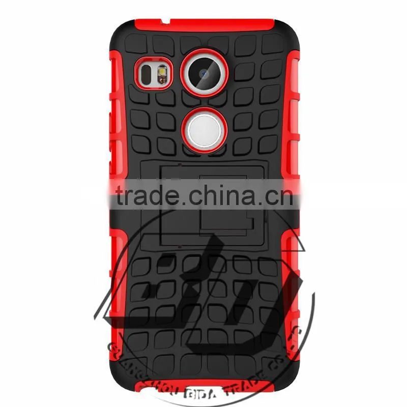 Top Selling Durable heavy duty armor kickstand TPU+PC 2 in 1 case For LG Angler For Google Nexus 5x 2015 lowest price