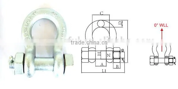 HIGH STRENGTH SCREW PIN BOLT TYPE BOW SHACKLE / DEE SHACKLE