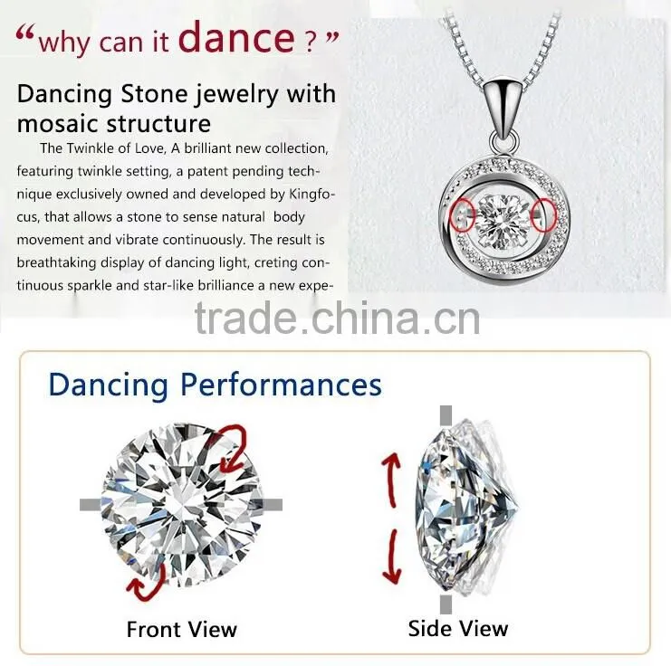Sterling Silver Fancy Dancing Stone Pendant Necklace Designs For Girls