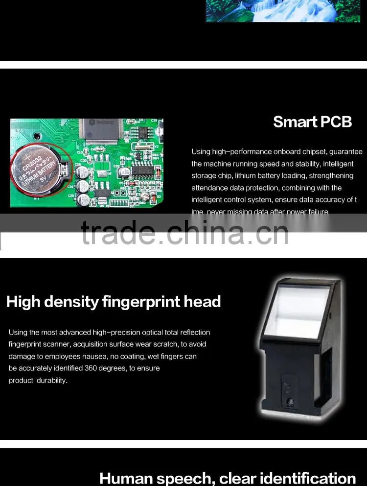 OC007 4.3 inch Free Software Face Recognition Time Attendance System