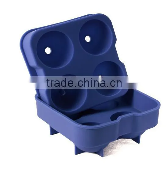 Hot Selling 4 cavities round silicone ice ball mold