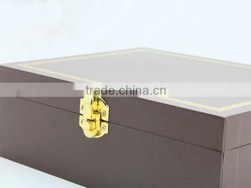 Luxury New design souvenir wooden chocolate box with gold stamping Logo