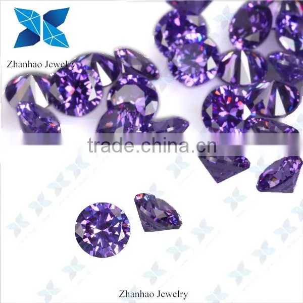 Round shape rough synthetic CZ stone/ star cut stone/ lavender synthetic stone