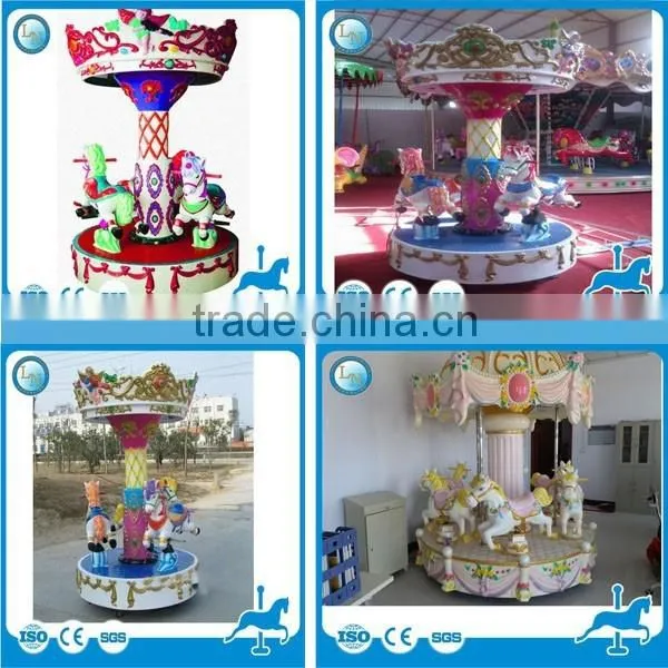 Amusement children playground equipment! Amusement park kids carousel horse rides with christmas lights for sale