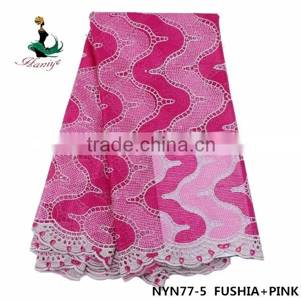 Haniye 2016 wholesale embroidered tulle lace fabric for wedding african french net lace fabric/NYN77