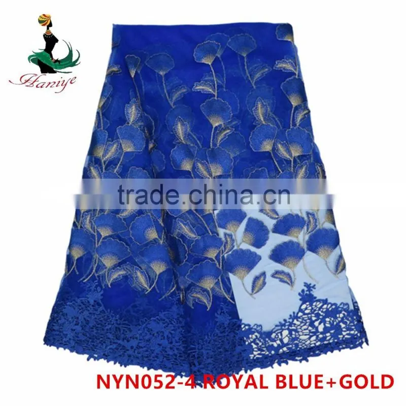 2016 Haniye high quality fashion tulle lace fabric embroidery french net lace/NYN52