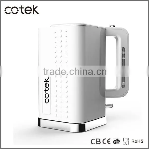 New Dots design Hinged lid with 2 stage opening system plastic kettle with CE/GS/ETL/CETL