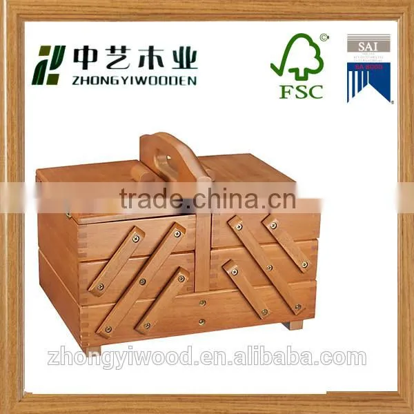 Wholesale high quality cheap new design convenient folding custom wooden sewing organizer box holder rack