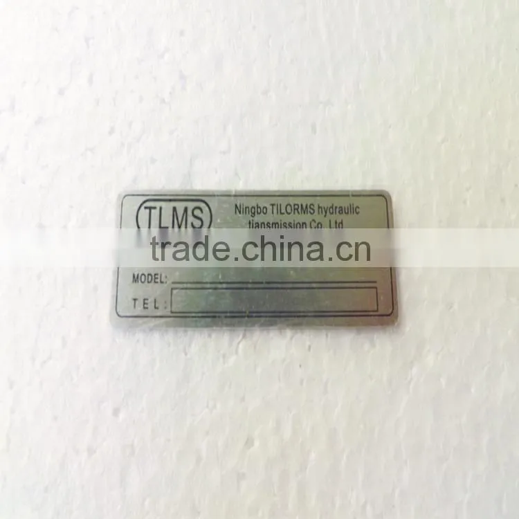 silk-screen printing OEM design metal stainless steel nameplates with engraved logo