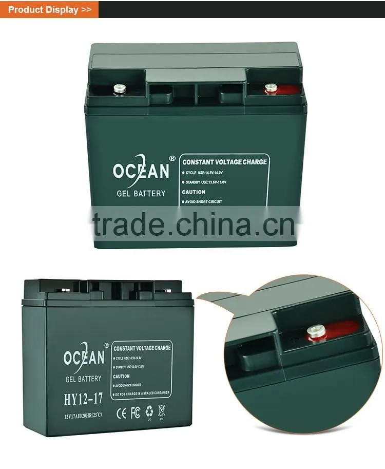 Factory wholesale price 12V 17ah fresh stock best price 12v battery solar