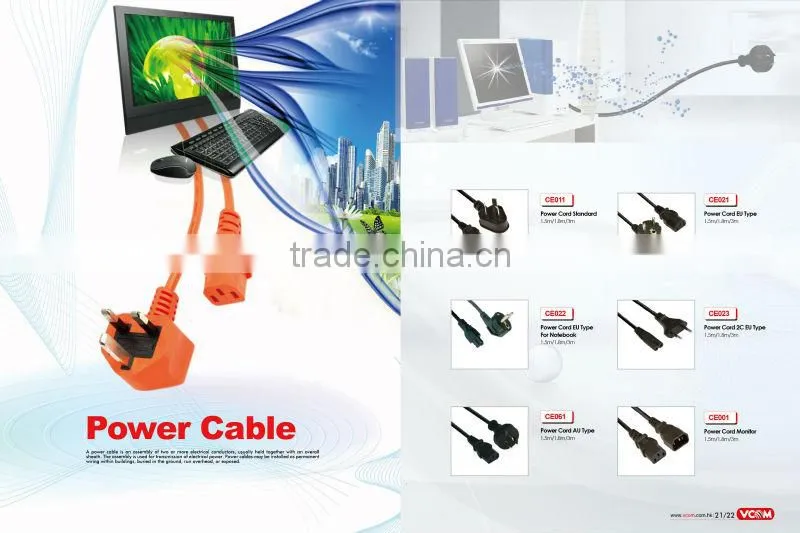 Standard copper conductor. DC power cord