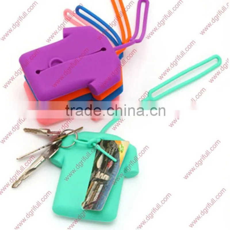 Cute clothes style silicone keychain