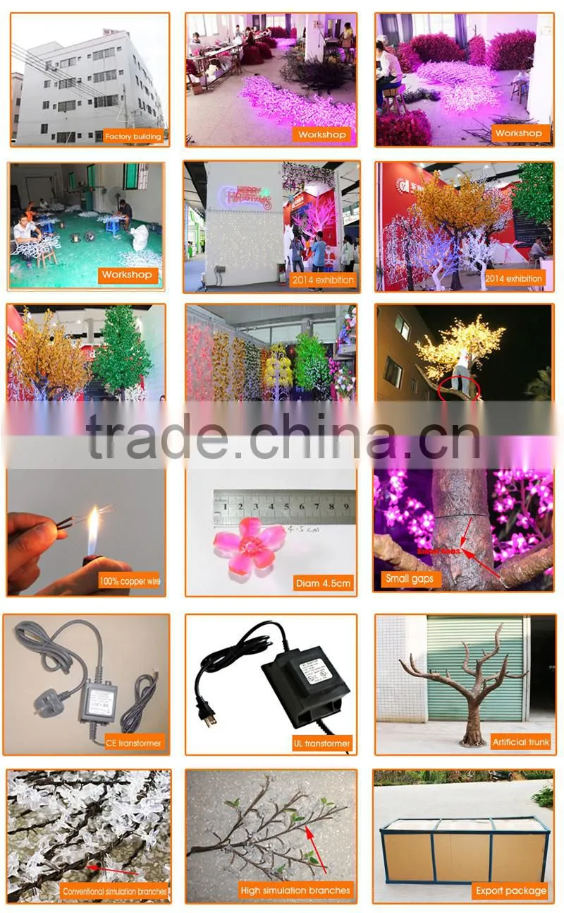Green double flower light up artificial tree decoration