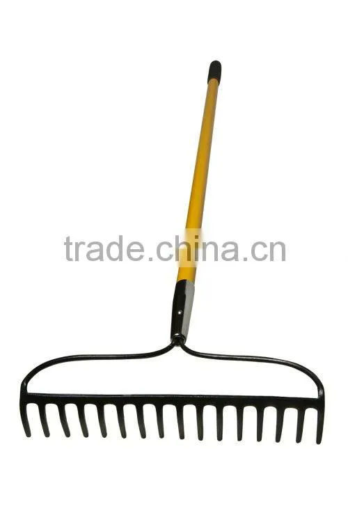 forged bow rake with fiberglass handle