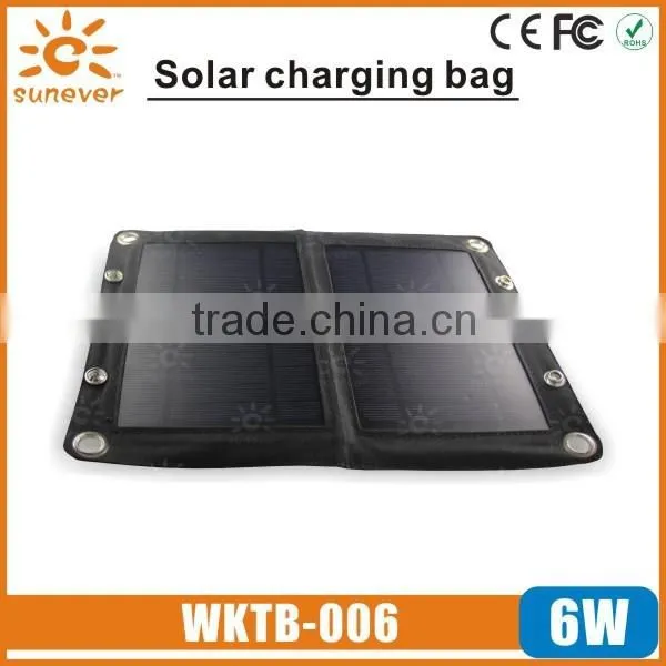 Solar power bag with 6W flexible solar panel, directly charge the sunlight