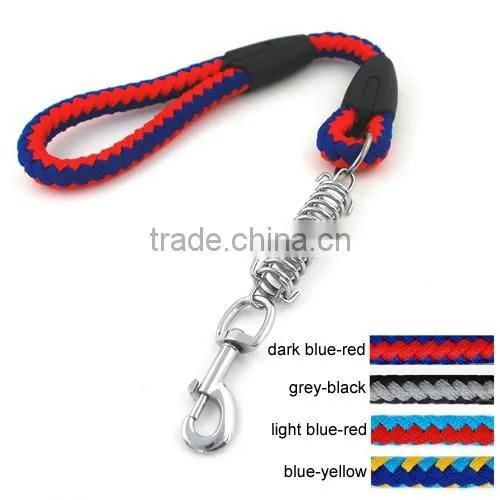 60cm High Quality Factory Price Private Labelling Pet Dog Braided Rope Leash with spring