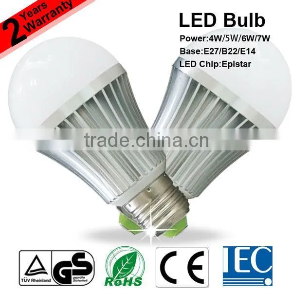 4W 5W 6W 7W TUV CE RoHS IEC Approved LED Light Bulb Advantages And Disadvantages