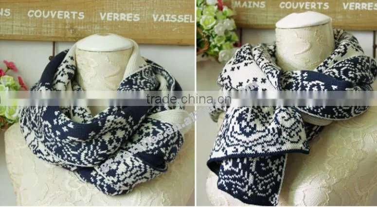 100% acrylic jacqard pattern single layer scarf for lady