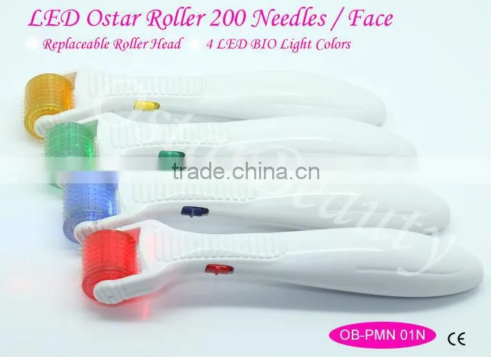 Photon Derma Roller with Titanium Needle and 4 colors LED gene biology light