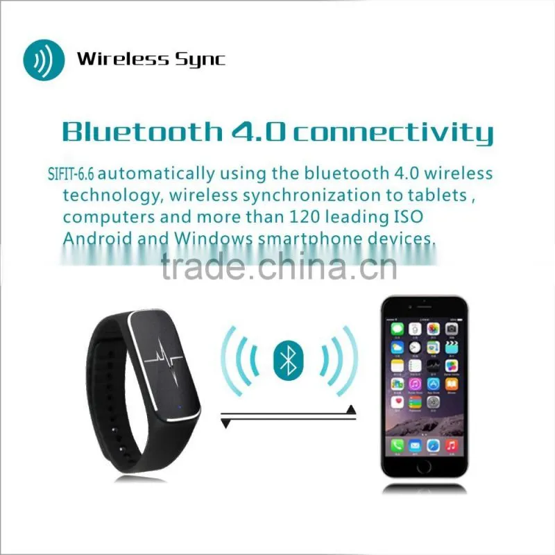 SIFIT-6.6 Waterproof Wristband With Heart Rate and Blood Pressure, Real Time control of The Heart Movement.